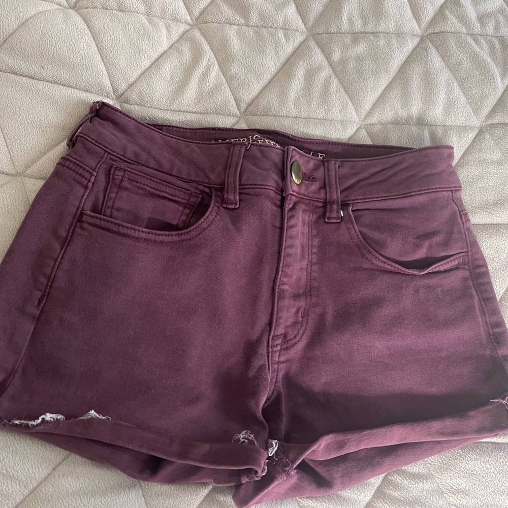 American Eagle Outfitters Plum High-Rise Jean Shorts